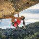 Female rock climber in Margalef Catalonia Spain